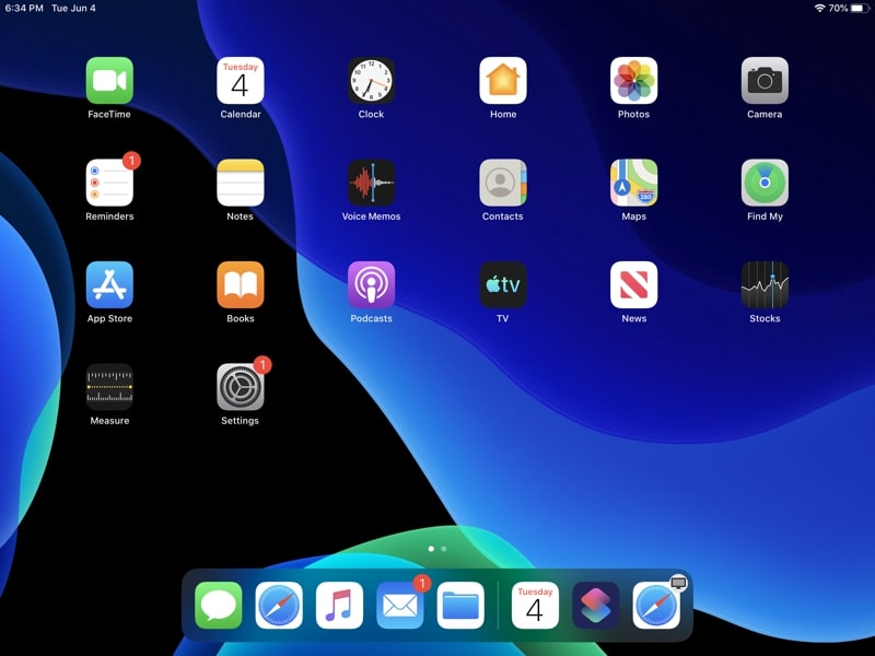 هوم اسکرین iPadOS 13