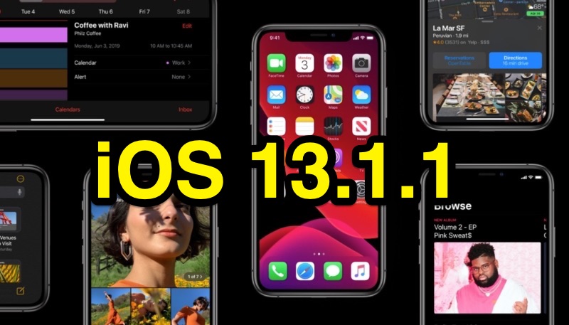 iOS 12.4.1, iOS 13, iOS 13.1.1