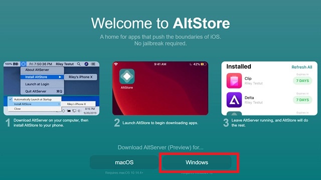 نصب AltStore در ویندوز