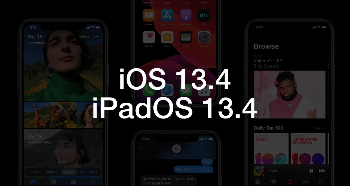 iOS 13.4 و iPadOS 13.4