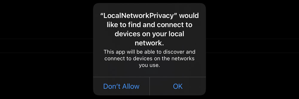 هشدار شبکه محلی iOS 14