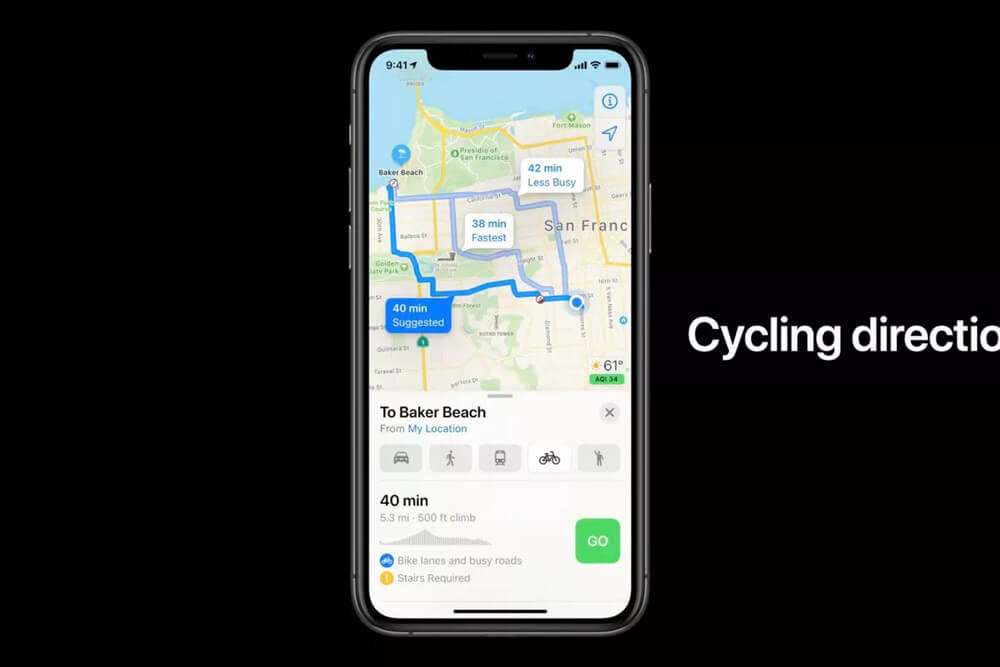 نقشه دوچرخه سواری اپل