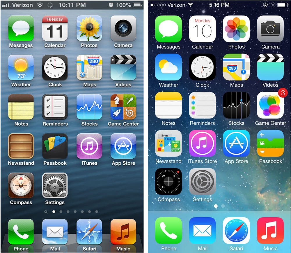 iOS 6 و iOS 7