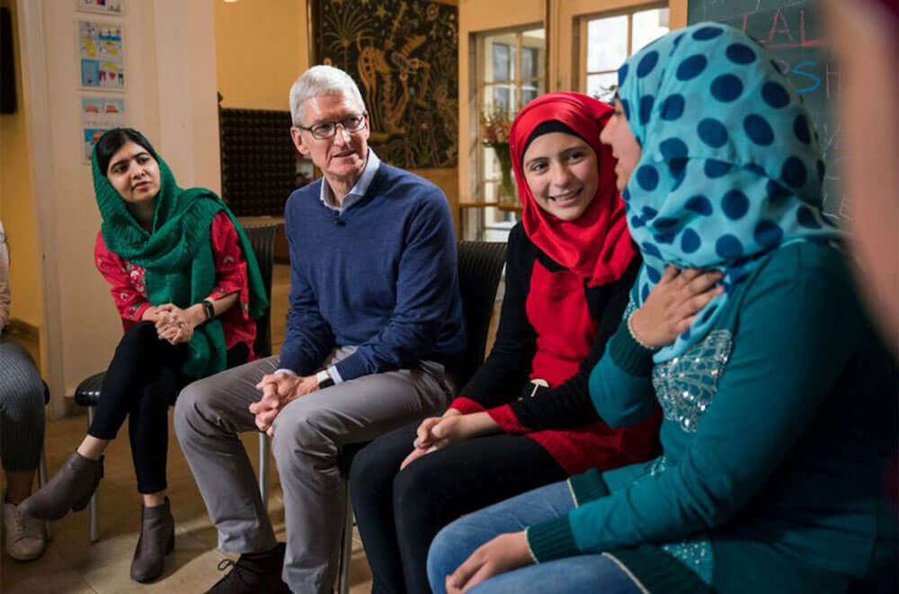 همکاری تیم کوک و صندوق مالالا برای حمایت از تحصیل دختران در سال 2018