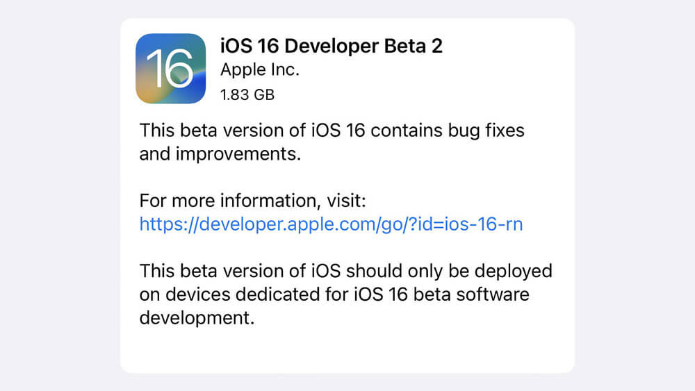 دومین نسخه iOS 16