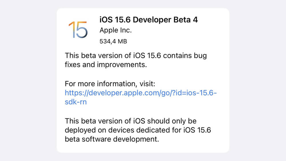 چهارمین نسخه آزمایشی iOS 15.6 iPadOS 15.6